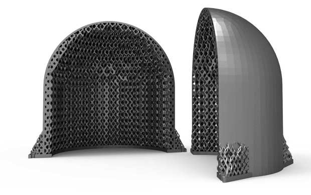 Rendering of internal lattice structure of a metal AM part, stochastically generated with Element software from nTopology. Image courtesy of nTopology.