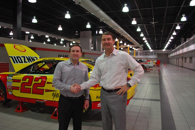 Stratasys President, Americas, Rich Garrity, with Team Penske President Tim Cindric. Photo courtesy of Stratasys.