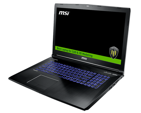 MSI say that it designed its new WE72 and WE62 mobile workstation series for those looking for a higher performance laptop to run CAD/CAM applications. Image courtesy of MSI Computer Corp.