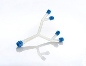 The flexible tubing of a prototype medical device 3D printed in Stratasys PolyJet Agilus30 material Image courtesy of Stratasys Ltd.