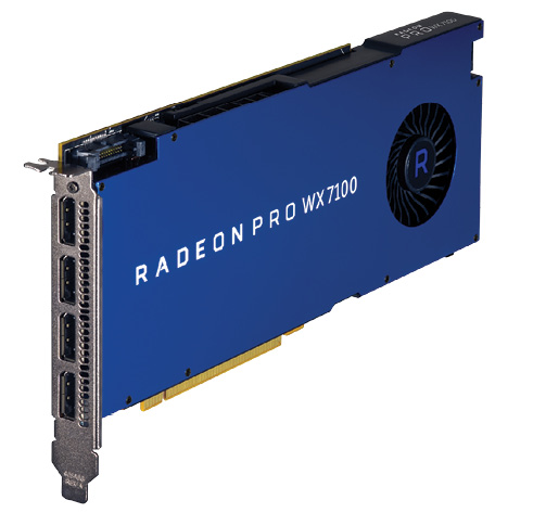 Fig. 3: The high-end VR-ready AMD Radeon Pro WX 7100. Photos courtesy of AMD.