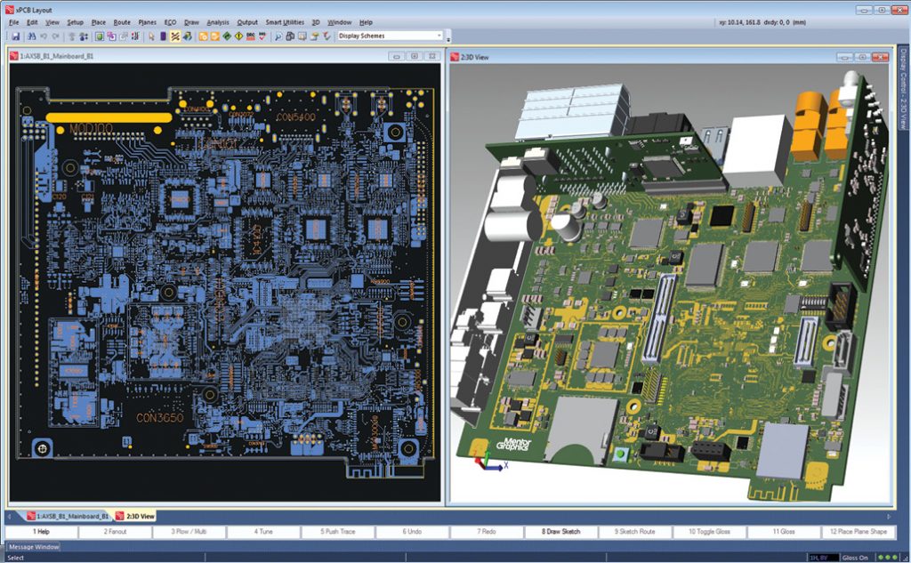 A co-working environment with visibility into changes in MCAD and ECAD design, as exemplified by the solution shown here from Mentor Graphics (recently acquired by Siemens PLM Software), lets mechanical and electrical engineers efficiently collaborate with each other. Image courtesy of Mentor Graphics.