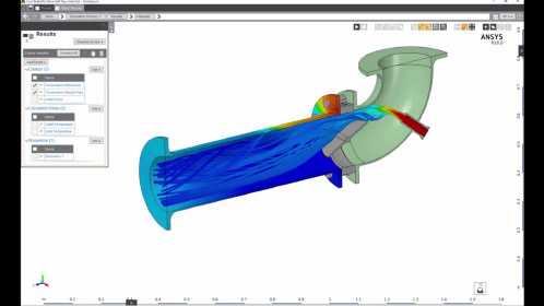 ANSYS AIM is designed to make powerful simulations easy for designers and other engineers with little or experience running analysis jobs. This screen capture from the “ANSYS in Action: ANSYS AIM” video demo shows how design engineers can obtain and explore multiple physics results through the ANSYS AIM interface. Image courtesy of ANYS Inc.