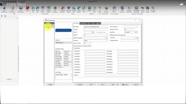 SigmaNEST X1.3 debuts new import options for CAD geometry repair that let users trim open ends, combine arcs and perform other actions. Image courtesy of SigmaTEK Systems LLC.