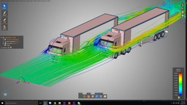 ANSYS Discovery Live leverages the parallel processing power of NVIDIA GPUs (graphics processing units) to create a design environment where simultaneous visualization and simulation are possible. Image courtesy of ANSYS Inc.