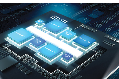 ARM’s next-generation architecture, called DynamIQ, aims to improve integration of Cortex-A multicore processors and accelerators. The architecture promises to increase communications between the processing cluster and accelerators 10-fold, as well as provide new instructions to support machine learning and artificial intelligence. Image courtesy of ARM.