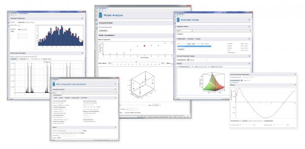 MapleSim Apps provide point-and-click access to analysis and utility tools. New Apps in MapleSim 2017 include tools for vibration analysis and model initialization. Image courtesy of Maplesoft.