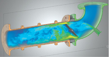 ANSYS says its new Discovery Live makes engineering insights and trends instantaneous, regardless of changes to boundary conditions such as flow rates, material types and inlet pressure. Image courtesy of ANSYS.