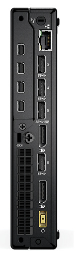 The rear panel of the ThinkStation P320 provides lots of connections. Image courtesy of Lenovo.