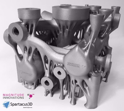 Aerospace titanium hydraulic manifold. Image courtesy of LPW Technology.