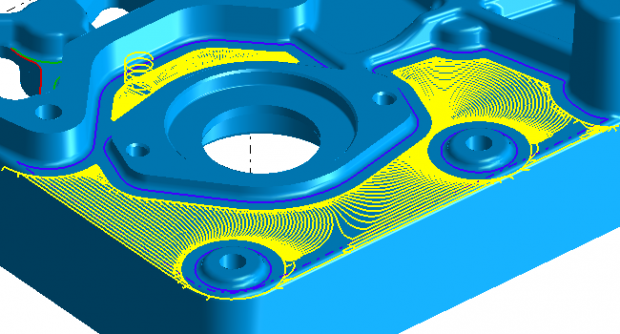 New SmartCAM V2018 Adaptive Region Roughing strategy. Image courtesy of SmartCAMcnc.