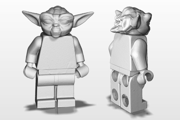 This miniature Yoda figurine was scanned in by an HDI Compact C506 scanner. Image courtesy of Polyga Inc.