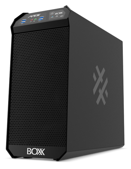 The Intel Xeon W series processor-based BOXX APEXX W3 workstation is optimized for GPU (graphics processing unit)-centric workflows, such as rendering, simulation and deep learning development. Image courtesy of BOXX Technologies.