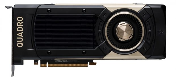 The Quadro GV100 combines 7.4 TFLOPS (one trillion floating-point operations per second) double precision and 14.8 TFLOPS of single-precision performance with a dedicated 118.5 TFLOPS of deep learning performance. Image courtesy of NVIDIA Corp.