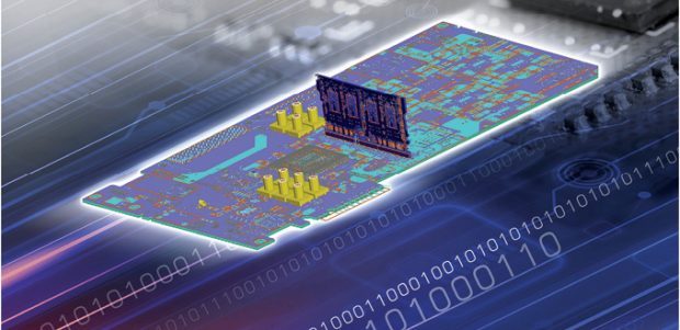 An example of a printed circuit board layout. Image courtesy of ANSYS.
