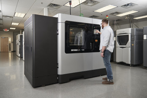 The new F900 Production 3D Printer is factory-floor ready with MTConnect interface and composite material compatibility. Image courtesy of Stratasys.