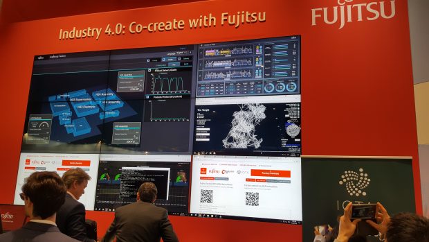 Fujitsu IOTA demo Hannover:Fujitsu demonstrated a possible use case for cryptographic distributed ledger technology, showing how the cryptocurrency technology IOTA could create a hands-off system to tag and track a product from assembly to deployment.