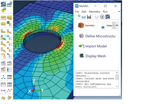MultiMechanics’ composite material modeling solutions integrate with other platforms, such as Abaqus and ANSYS. Images courtesy of MultiMechanics.