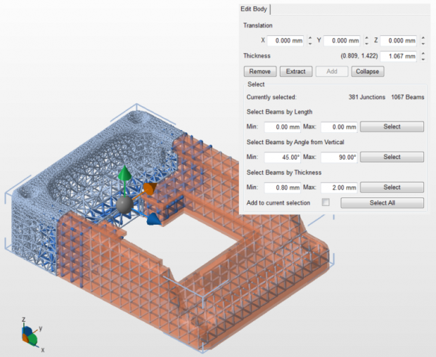 Among the enhancements introduced in the Netfabb 2019 release is new access to manual latticing tools for subscribers at the premium tier. Image courtesy of Autodesk Inc.