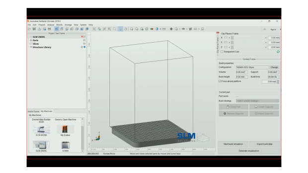 Netfabb 2019's new My Machines workspace can simplify workflows by enabling users to setup and save print settings for all their additive manufacturing machines. Image courtesy of Autodesk Inc.