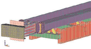 The motor mount for this vibrating conveyor is the mass of flexible metal plates hanging off the end of the conveyor. 