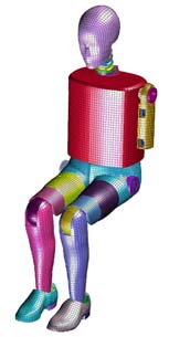 Side Impact Dummy for Automotive Crash Tests Generated by TrueGrid