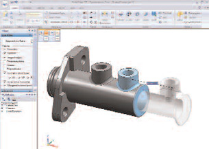 By selecting the boss and the end face of a model using Synchronous Technology, you can stretch the part as you need to, rather than having to dive in and edit several features right back to the original extrude that created the pipe.