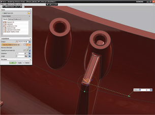 By using the drag handles, or typing a value, movement is instantly previewed and geometry is adapted to suit the new position.