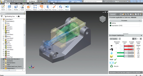 Autodesk Inventor's Eco Materials dviser