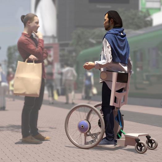 Qolo (Quality of Life with Locomotion): Team Qolo, University of Tsukuba (Japan) designed a mobile exoskeleton on wheels, allowing users to sit or stand with ease.