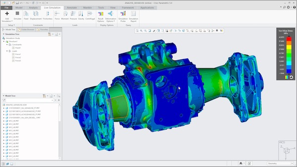 ANSYS simulation capabilities are at the heart of Creo Simulation Live. Image Courtesy of PTC