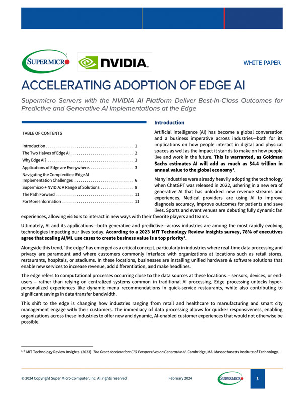 Accelerating Adoption of Edge Al